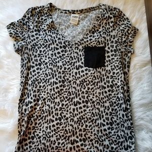 PINK Victoria's Secret Tops - PINK Victoria's Secret Cheetah Print T Shirt PINK Victoria's Secret Tops - PINK Victoria's Secret Cheetah Print T Shirt
